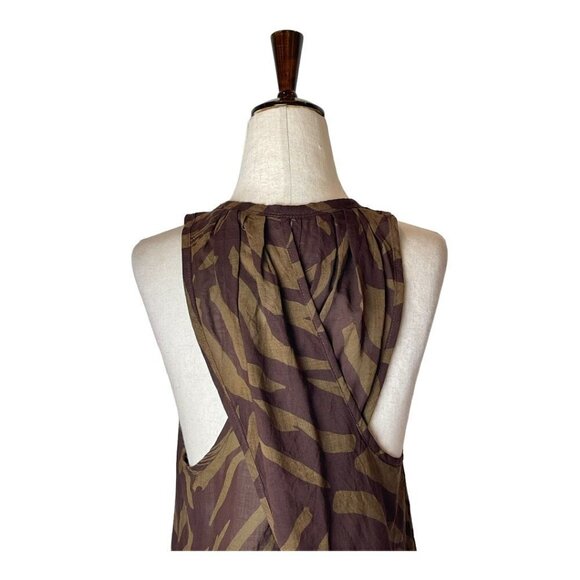 Marc By Marc Jacobs Brown Wool Blend‎ Animal Print Criss Cross Back Top XS - Picture 5 of 9